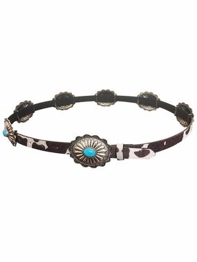 Haute Hippie Cow Print faux fur Turquoise Concho Belt cowgirl country